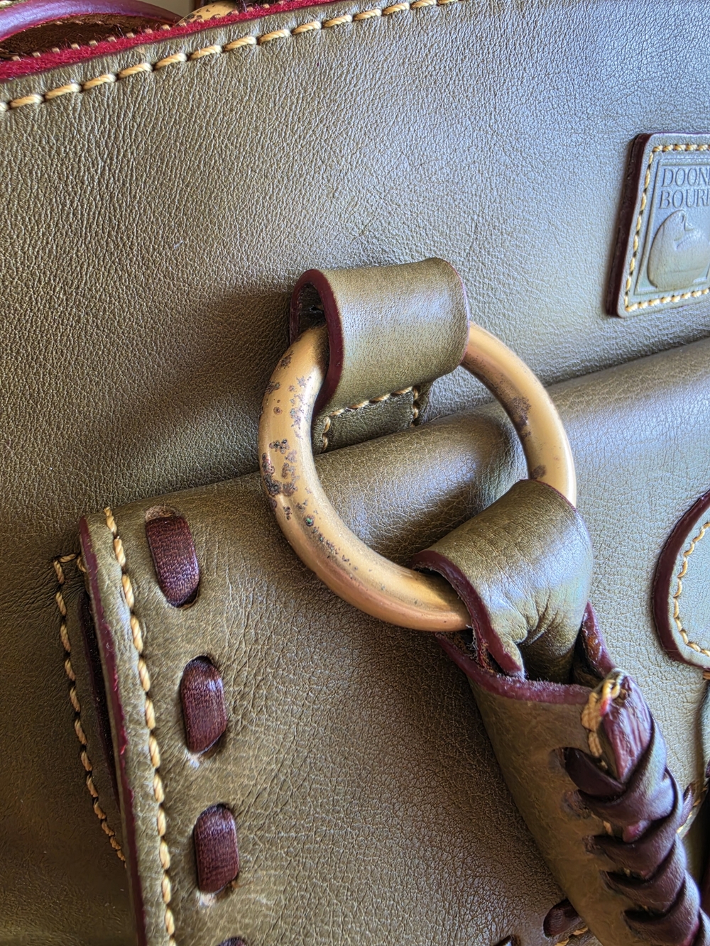 Dooney & Bourke Olive Green Florentine Leather Satchel Bag - Picture 4 of 16